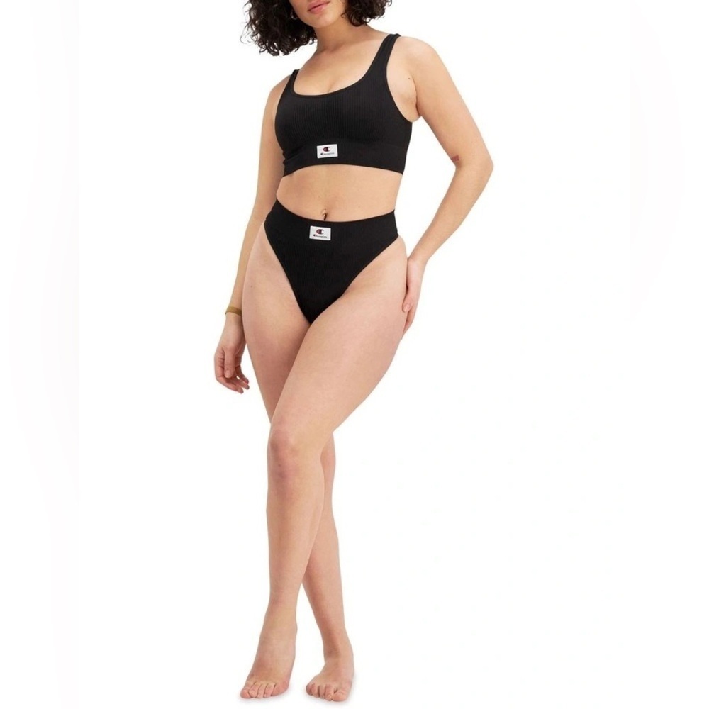 CHAMPION SEAMLESS PANTY & BRA SET - BLACK VARIOUS SIZES (NEW WITH TAGS) A3